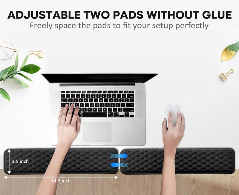 JIKIOU L-Shaped Desk Elbow Pad for Desk, Memory Foam Elbow Support Padding with Non-Slip, 2 Pack Ergonomic Desk Edge Cushion, Wrist Comfort Support for Office Home Black - Image 5
